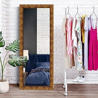 Creative Arts n Frames 15x39 inch Long Wall Hanging Mount HD Mirror Home Hotel Living Room Bedroom Bathroom Home Office Decor Items (Rustic Blue Color Framed HD Mirror)
