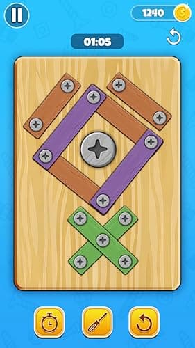 Nut & Bolts Screw Puzzle Games – Mind-Sharpening Brain Teasers with Nuts, Bolts & Screws | Solve Mechanical Puzzles & Boost Logical Thinking 4