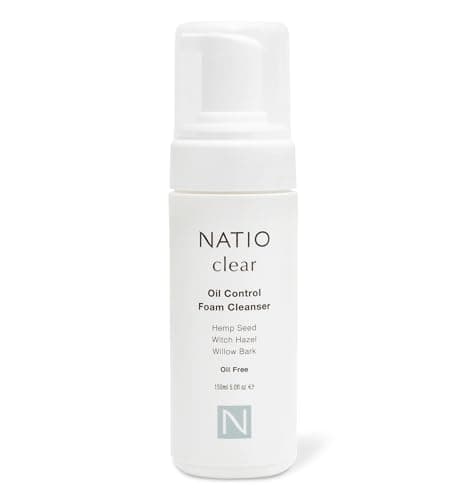 Natio Australia Clear Oil Control Foam Cleanser,150 ml - Acne Face Wash - Face Cleanser with Tea Tree, Witch Hazel - For Oily, Acne Prone Skin