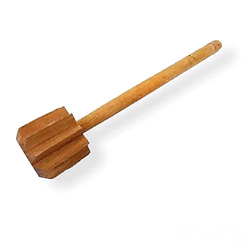 Retail Charms, Natural Wooden Madani/Rai/Butter Milk Maker/Mixer Hand Blender/Lassi Maker Wooden Kitchen Tool for Kitchen (Pack of 1) (Dia 6 cm, Length 35 cm)