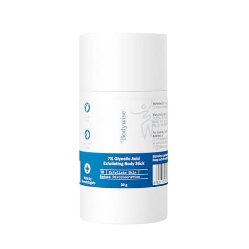 Be Bodywise 7% Glycolic Acid Exfoliating Body Stick | Gentle & Hydrating | Multifunctional | Exfoliates Skin, Smoothens Bumps & Reduces Ingrown Hair | With 0.5% Salicylic Acid & Shea Butter | 30g