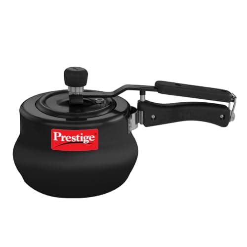 Prestige 2 Litres Svachh Induction Base Inner Lid Hard Anodised Handi| Black | Deep Lid Spillage Control | Metallic Safety Plug | Anti-Bulge Base