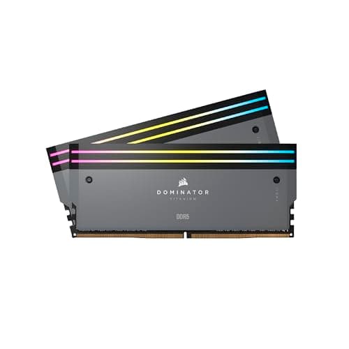 CORSAIR Dominator Titanium RGB DDR5 64GB (2x32GB) DDR5 6000MHz CL30 AMD Expo Intel XMP iCUE Compatible Computer Memory – Grey (CMP64GX5M2B6000Z30)