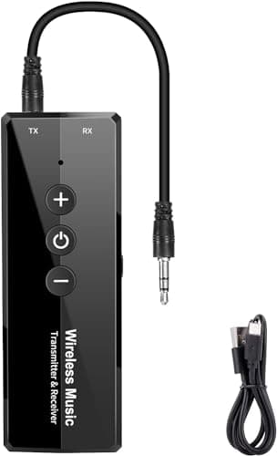 Bluetooth 5.3 Transmitter 3-in-1, Portable Wireless Transceiver Adapter, Rechargeable for TV, Audio Receiver for Car System
