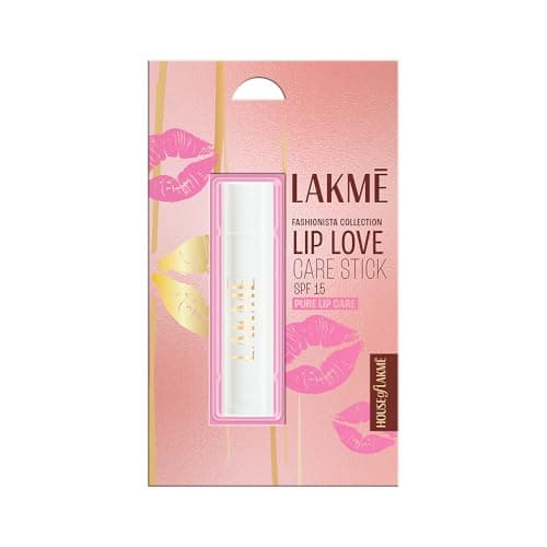 Lakme Lip Love Care Stick Pure Lip Care, with 10% Vitamin E Complex, nourished with Shea & Cocoa Butter and enriched with Almond & Jojoba Oil for 24hr moisturization in just 1 swipe, with SPF 15, 4.5g
