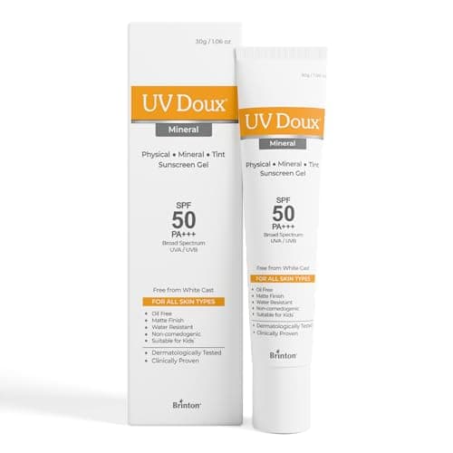 UV Doux Tinted Mineral Sunscreen SPF 50 PA+++ | 100% Mineral Broad Spectrum | Zinc & Iron Oxide | No White Cast | India’s No.1 Dermatologist Recommended Brand | For Sensitive Skin | 30 g