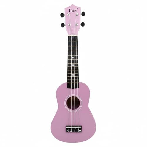 ATORSE Guitar-Design Body 21-Inch Ukulele Round Sound Hole Wooden Ukulele Fretted Neck 21 Inch Compact, Pink