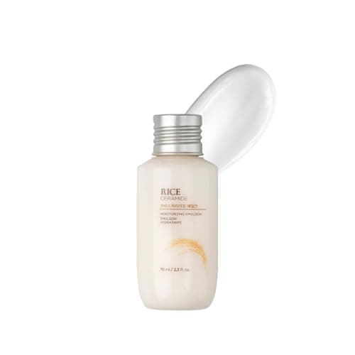 The Face Shop Rice & Ceramide Face Cream 70ml | Barrier Repair Moisturizer for Dry Skin, Intense Hydration & Strengthening | 12Hr Moisture Lock | Korean Skincare