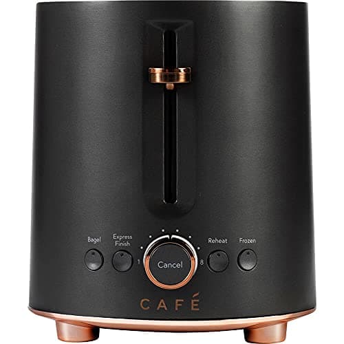 Café Express Finish 2-Slice Toaster | Extra-Wide Slots, Extra Lift for Waffles, Pastries, Texas Toast & More | 4 Pre-Set Functions, 8 Shade Options | Countertop Kitchen Essentials | Matte Black
