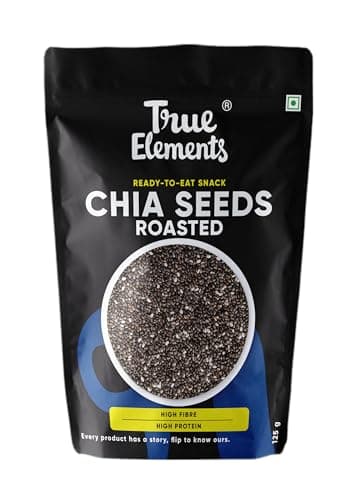 True Elements Roasted Chia Seeds 125g – Superfood for Weight Loss & Digestion | High in Fiber, Omega-3 & Antioxidants