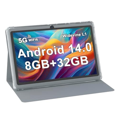 ZZB 7" Tablet, Android 15, 8GB RAM (5GB Expandable), 32GB ROM Tablets, Support 1TB MicroSD, Widevine L1, Dual Camera, 5G WiFi-6 Android Tablet with Case, 7 Inch Tablets +