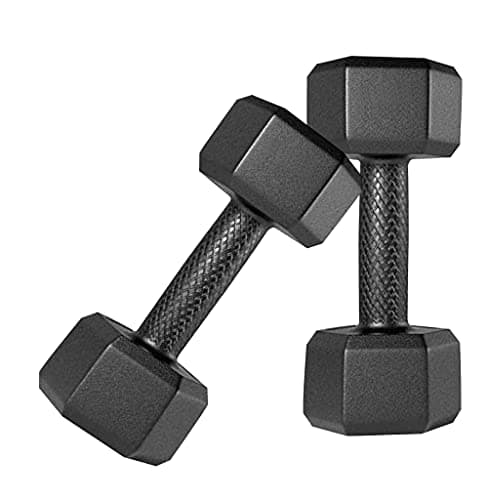 Kore PVC DM-2kg-Combo 161 Dumbbells Set and Fitness Kit for Men and Women Whole Body Workout, Hexa (Black)