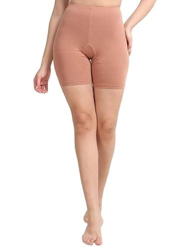 Lavos Women Under Dress Sports Cycling Shorts, Bamboo Cotton Activewear Yoga Gym Workout Anti-Bacterial Uniform, Elastic Mid Waist Shorties Tights for Women's (Size-XL)