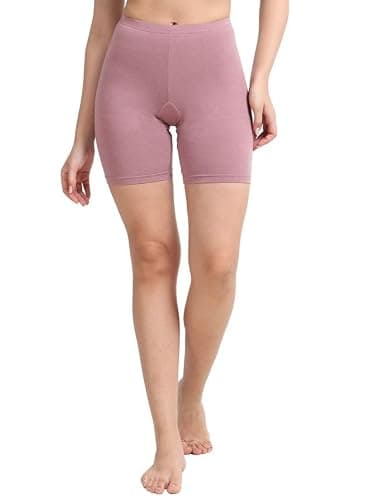 Lavos Women Under Dress Sports Cycling Shorts, Bamboo Cotton Activewear Yoga Gym Workout Anti-Bacterial Uniform, Elastic Mid Waist Shorties Tights for Women's (Size-S) Aurora