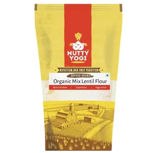 Nutty Yogi Organic Five Lentil Mix Flour - (800 Grams) | Healthy |Protein | Rich in Minerals | Gluten Free | High in Protein
