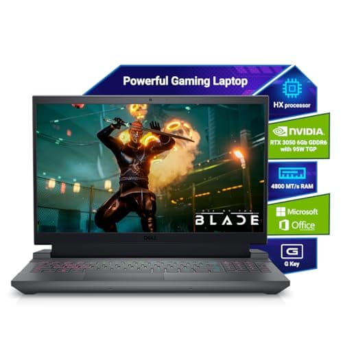 Dell Gaming G15-5530, Intel Core i5 13th Gen-13450HX, NVIDIA GeForce RTX 3050-6GB, 16GB RAM, 512GB SSD, FHD 250nits 15.6"/39.62cm, 120Hz, Windows11, MSOffice 2021,Dark Shadow Gray,2.65Kg Gaming Laptop