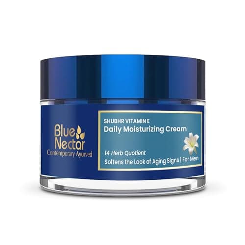 Blue Nectar Face Cream for Men Daily Moisturizing Anti Aging Cream for Men with Face Glow for Oily Skin and Normal Skin (14 Herbs, 50g)
