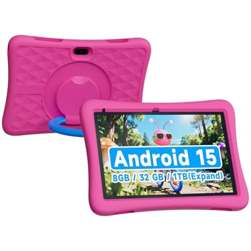 ZZB 10 Inch Kids Tablet, Android 15.0, 8GB (3+5 Extended) RAM, 32GB ROM (Expandable to 1TB), Dual Camera, 6000mAh, Preloaded with Kids Apps, Tablet with Case, Tablets
