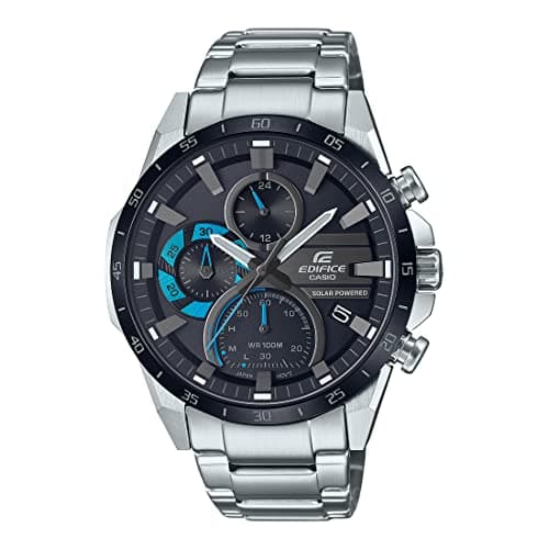 Casio Edifice EQS-940DB-1BVUDF Black Analog Dial Silver Stainless Steel Band Men's Watch Solar Powered Chronograph ED567