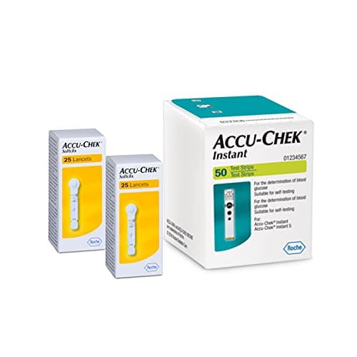 Accu-Chek Instant 50 Test Strips + 2 Packs of Softclix Lancet 25