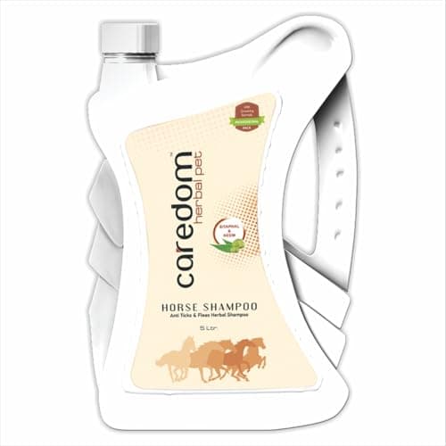 Caredom Herbal Pet Horse Shampoo 5 Litre | Sitaphal & Neem Extracts | Herbal Tick & Flea Shield | Professional Grooming Pack | Outdoor Stable Wash | Undercoat & Coat Strengthening | Deep Cleansing