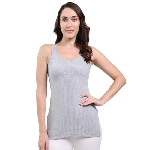 Monte Carlo Women Regular Fit Solid Round Neck Pull On Sleeveless Winter Thermal Vest| WoWomen Thermal Vest for Winter | Warm Inner Wear Top for Ladies |Comfortable Body Warmer for Women's Grey 34P1