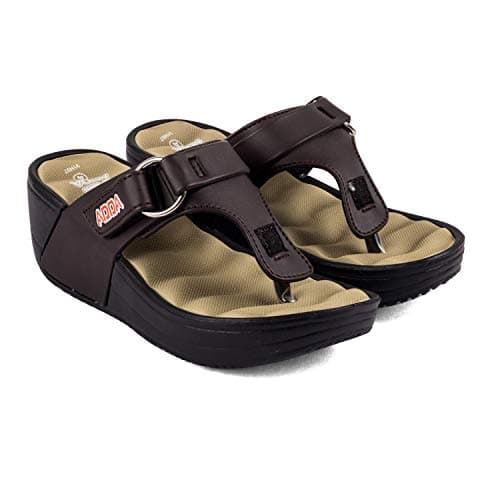 Adda Women's Brown & Beige Ethylene Vinyl Acetate Flip Flop - 6 UK