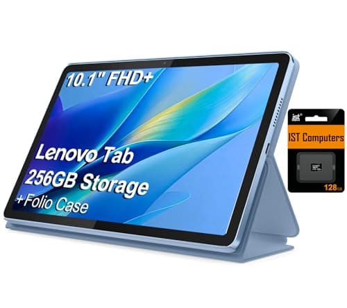Lenovo Tab M10 10.1" Idea Android Tablet, 256GB Storage (128GB eMMC+128GB SD Card), FHD+ (1920x1200), 8-Core MediaTek, Ultra-Light Design for Kids, Student, Gaming, Long Battery Life, 8MP+5MP Camera