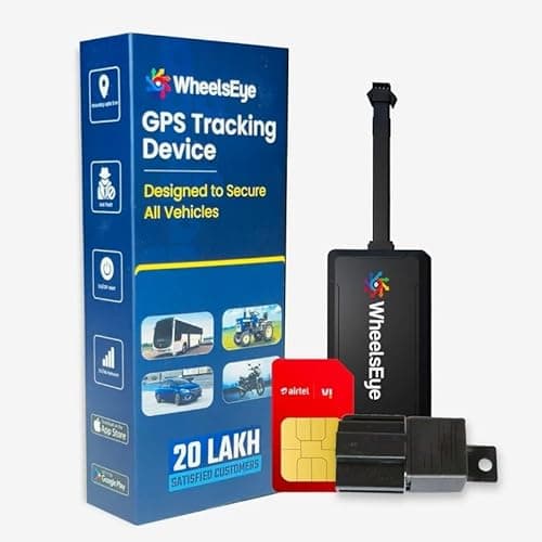 Wheelseye Vehicle GPS Tracking Device with App Subscription, Live Tracking, Remote Lock & Geofencing – SIM Card Included - Compatible with Cars (GPS Device - 4 Year Subscription)