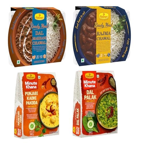 Haldiram's Nagpur Ready To Eat Punjabi Kadhi Pakoda 300g, Rajma Chawal 350, Dal Palak 300g, Dal Makhani Chawal 350G Combo