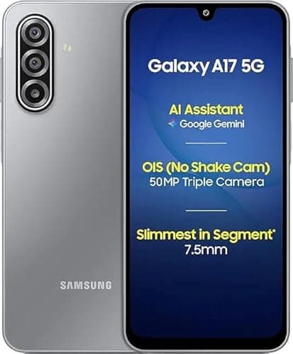 Samsung Galaxy A17 5G (Gray, 6GB RAM, 128GB Storage) | 50 MP No Shake Camera | Gemini Live | Circle to Search | Super AMOLED | Corning Gorilla Glass Victus | 7.5mm Sleek | AI