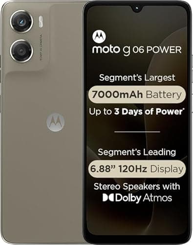 Motorola G06 Power (Pantone Laurel Oak, 4GB RAM, 64GB Storage) | 6.88" 120Hz Display | 50MP Camera | Helio G81 Ultra Processor | 7000mAh Battery | Android 15