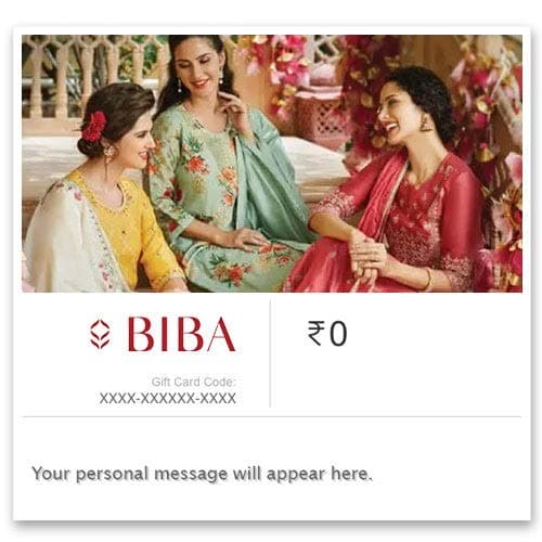 BIBA | Flat 6% off | E-Gift Card | Instant Delivery | Valid for Online purchases | 6 months validity