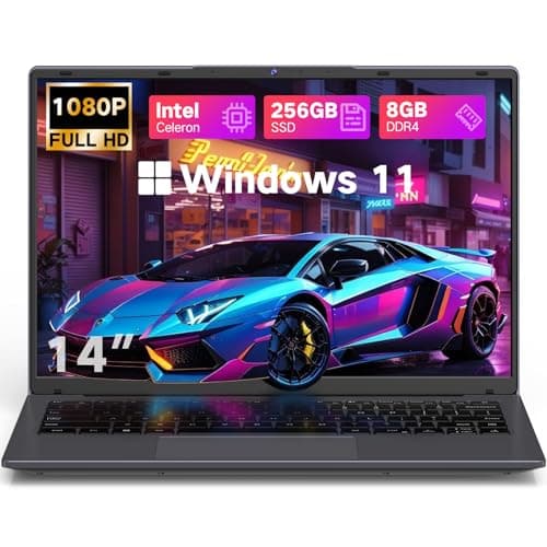 DERE 14 inch Traditional Laptop Computers, 1920 * 1200 IPS Display Laptop for Student and Business, N5805, 8GB RAM, 256GB SSD, HDMI, Wi-Fi, Win11 OS, Silver Gray
