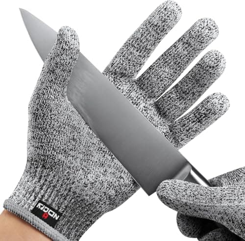 TEKCOOL Safety Industrial Gloves Anti Cut Resistant Level 5 Protection with Elastic Hand Fitting Heavy Duty Working Gloves (Free Size, Grey, 1 Pair)