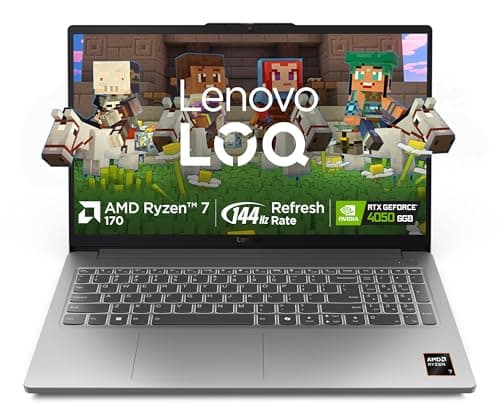 Lenovo LOQ Essential AMD Ryzen 7 170 | NVIDIA RTX 4050 6GB (16GB RAM/512GB SSD/144Hz Refresh Rate/15.6" (39.6cm)/Windows 11/Office Home 2024/3 Mon. Game Pass/Grey/1.8Kg), 83S000CPIN Gaming Laptop